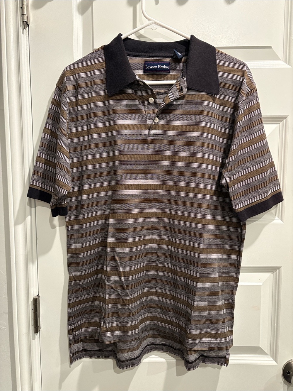 Vintage Lawton Harbor 100% Cotton Collared Shirt Men’s Button Up